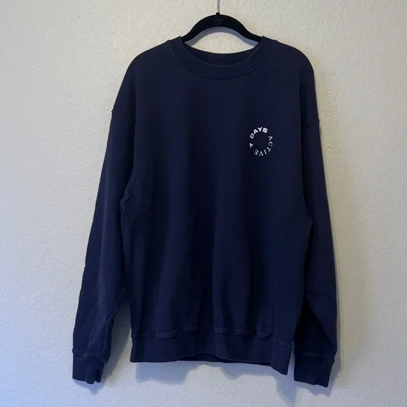 7 Days Active Monday Navy Blue Sweatshirt - Picture 2 of 7